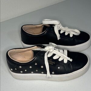 Kate Spade Black Sneakers with pearl/rhinestone accents